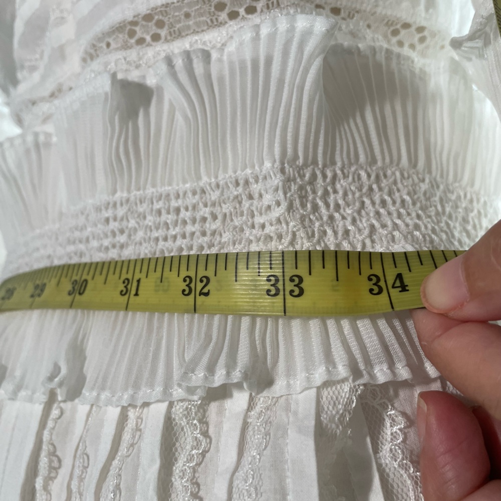 OPT WHITE RUFFLE MINIDRESS. NO LABEL - Picture 5 of 7